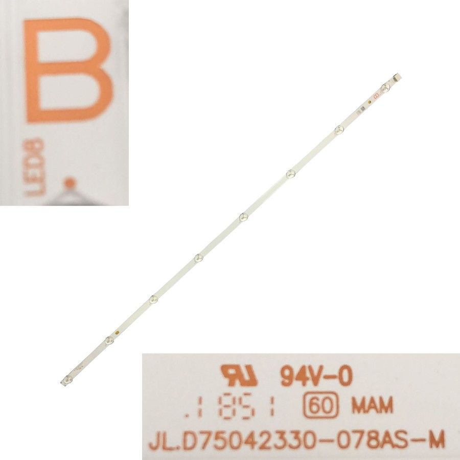 Tira 8 leds PHILIPS 75HFL2899S/12 JL-D75042330-078AS-M TYPE B