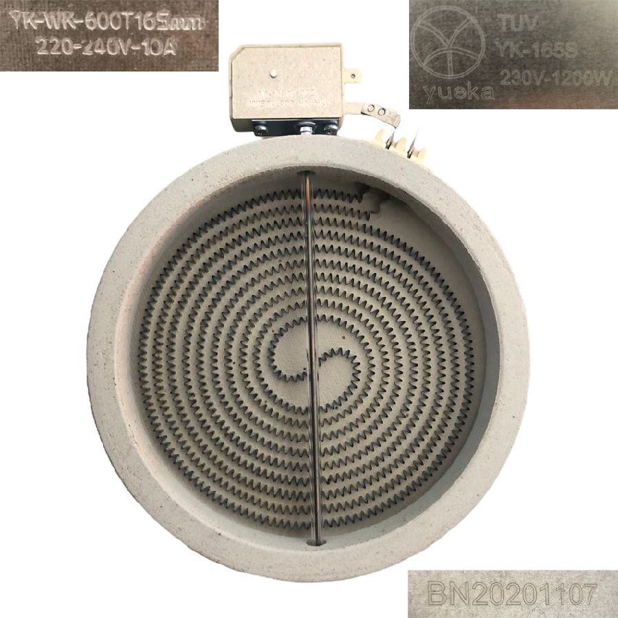 Resistencia YK-WK-600T165mm, 220-240V-10A, YK-165S 230V-1200W BN20201107, Corbero CCVM300 16,5cm