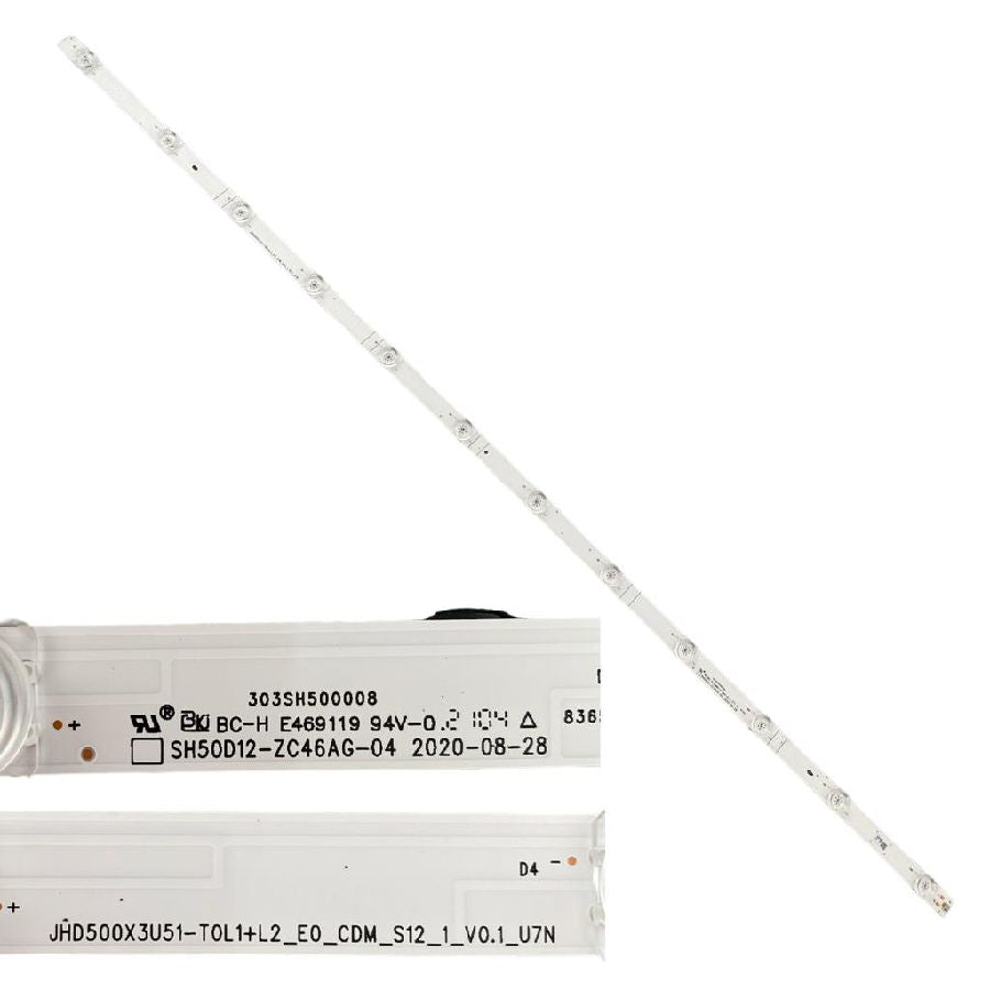 Tira 12 leds HISENSE 50E76GQ JHD500X3U51-T0L1 SH50D12-ZC46AG-04 303SH500008 swap de desontaje