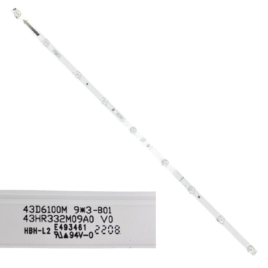 Tira 9 leds Hisense L43M7-FVEU 43D6100M 4C-LB430T-HRH swap de desmontaje