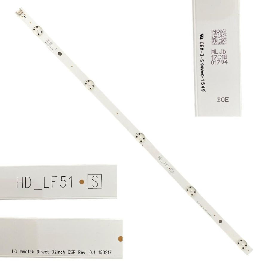 Tira 5 Leds LG 32LM637BPLA HD_LF51 S Rev. 0.4 150217 de desmontaje