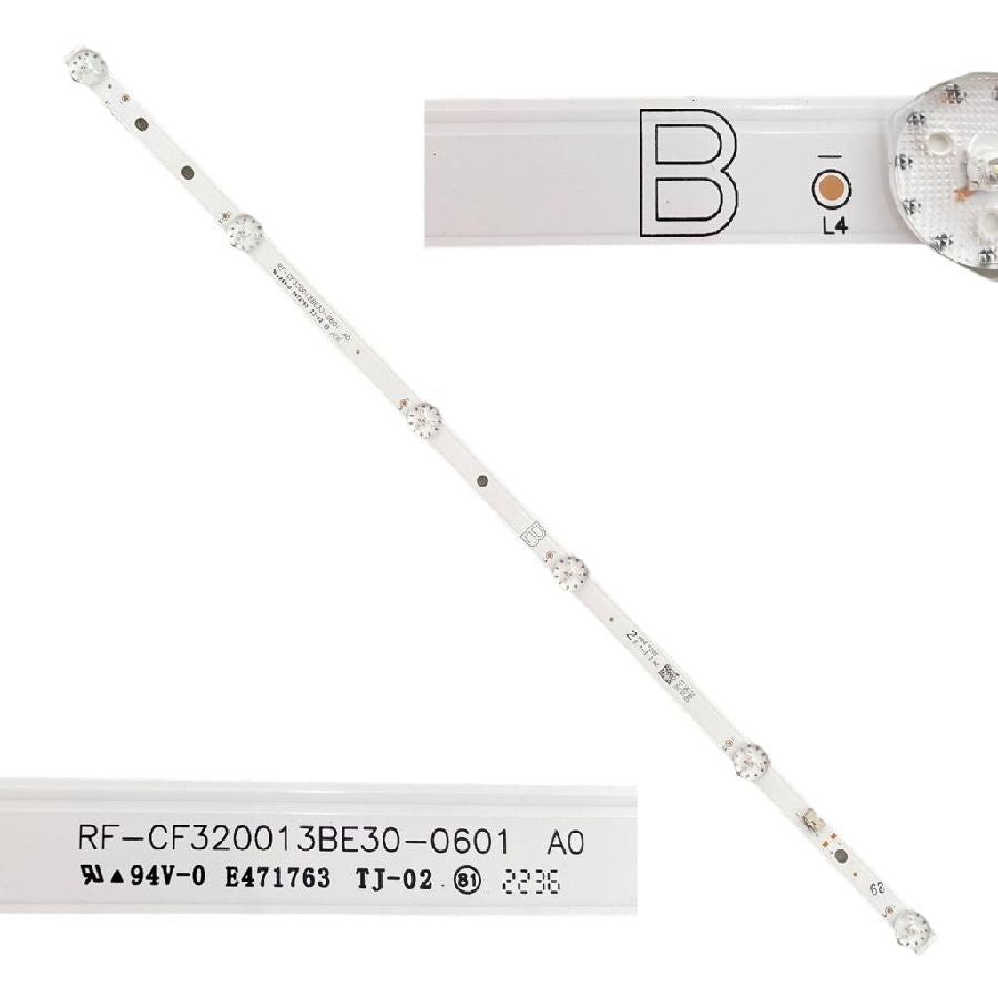 Tira 6 leds Toshiba 32L3163DG TYPE B RF-CF320013AE30-0601