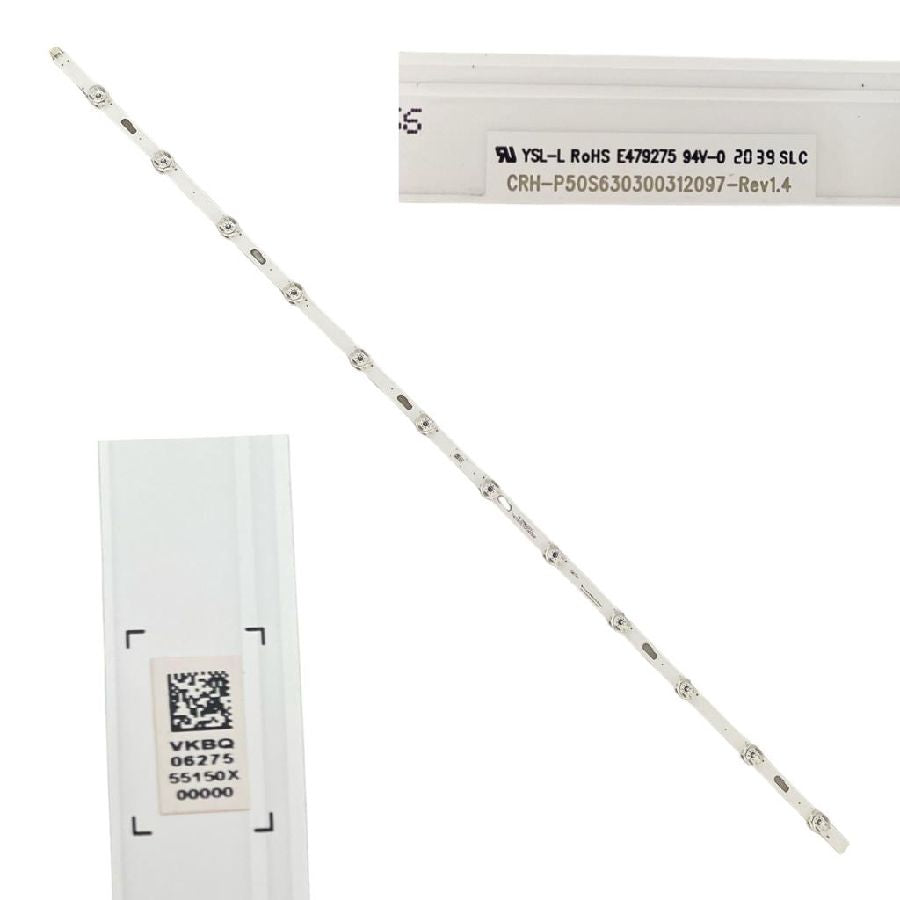 Tira 12 Leds Samsung UE50TU8005K BN96-55150X CRH-P50S630300312097-Rev1.4 swap de desmontaje
