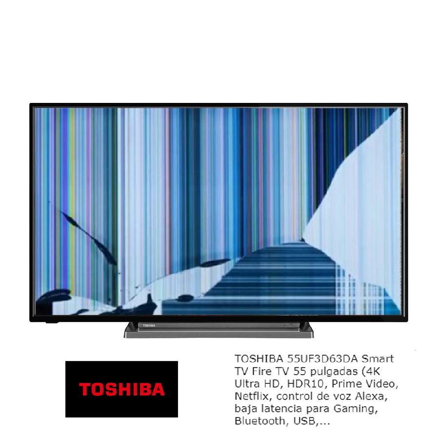 Toshiba 55UF3D63DA, NUEVOS, Con pantalla - panel rota, para despiece. SIN MANDO A DISTANCIA.