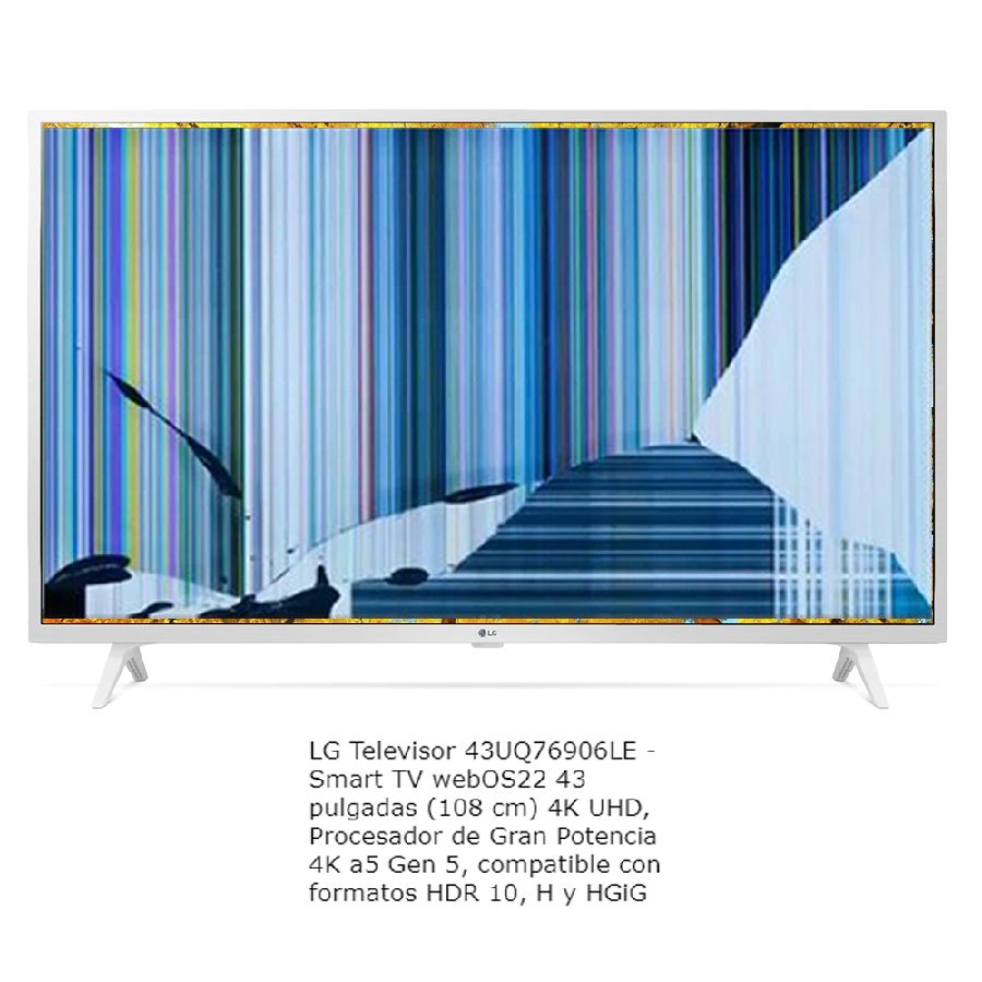 LG 43UQ76906LE.BEUFDJP NUEVO, Con pantalla - panel rota, para despiece. SIN MANDO A DISTANCIA.