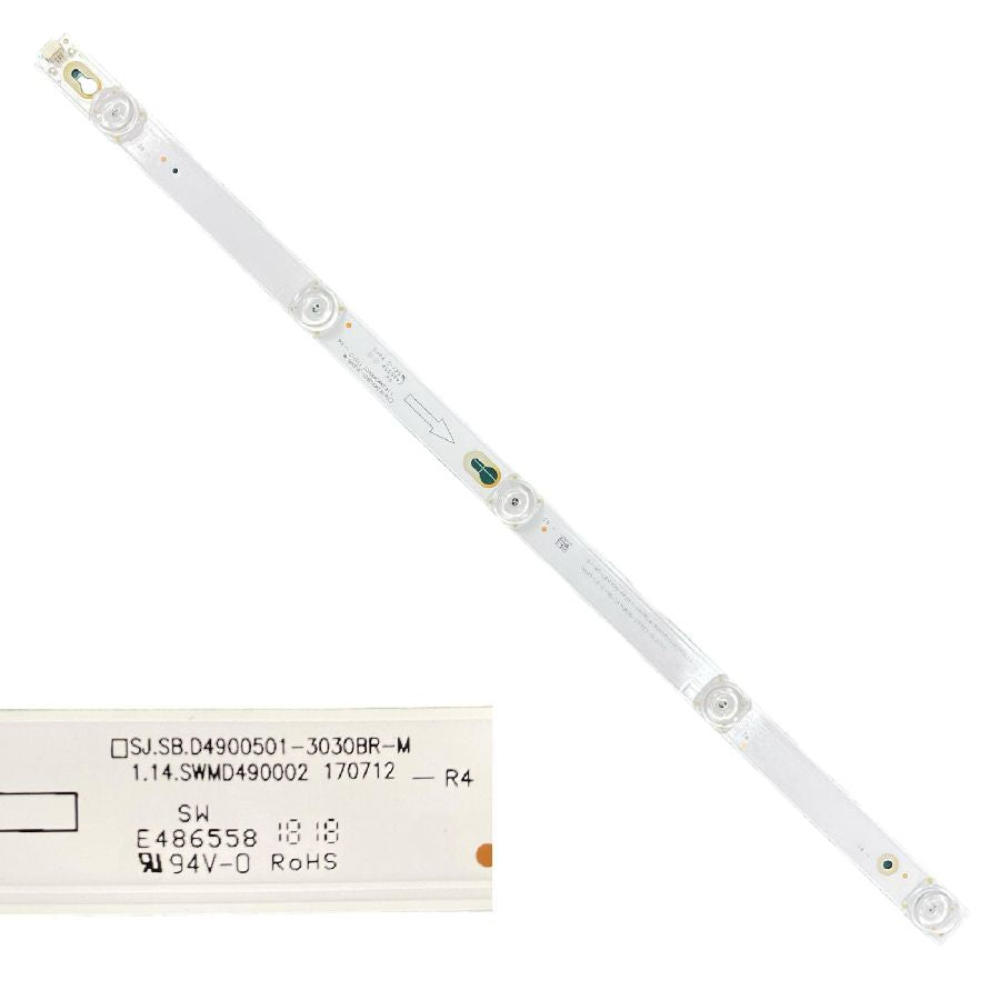 Tira 5 leds Thomson 49UC6406 SJ.SB.D4900501-3030BR-M SJ-4C-LB4905-PF01J