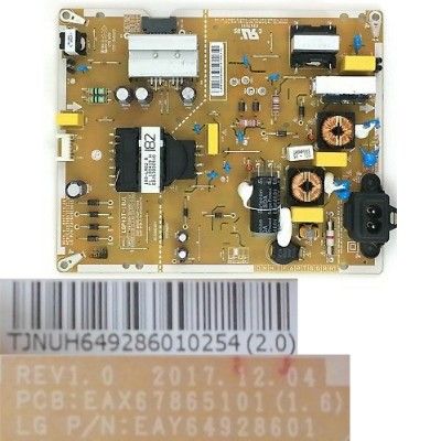 Fuente Alimentación EAX67865101(1.6), EAY64928601, TJNUH649286010254(2.0), LG 43UK6500MLA