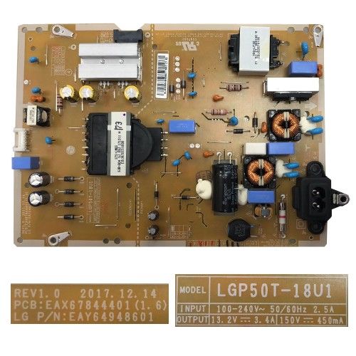 Fuente Alimentación LG 50UK6950PLB, EAX67844401(1.6) EAY64948601, LGP50T-18U1