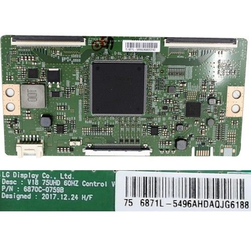 Placa T-Con 6870C-0759B, LG 75UK6500PLA