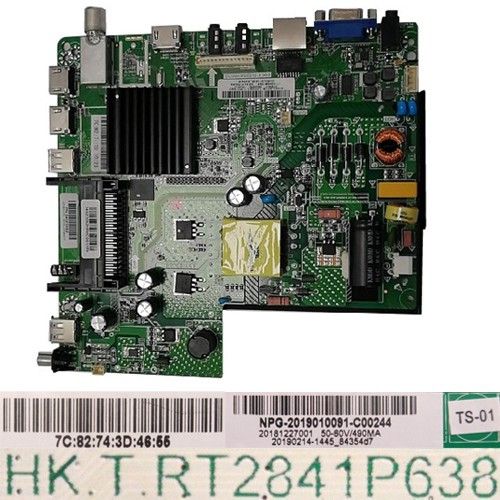Placa Main HK.T.RT2841P638, 7C:82:74:3D:46:55, NPG-2019010091-C00244, TD Systems K32DLM8HS