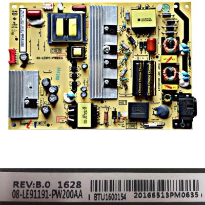 Fuente Alimentación Thomson 40-LE9111-PWB1CG REV:B.0 1628 08-LE91191-PW220AA BTU1600154