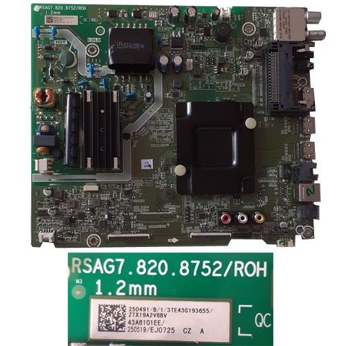 Placa Main Hisense RSAG7.820.8752/ROH, 2TX19A2V68V HISENSE H43B7100