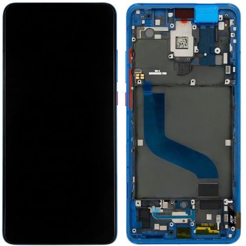 Display + Táctil + Marco/Frame Azul, Pantalla Completa OLED Xiaomi Mi 9t, Mi 9t pro, Redmi k20 pro...