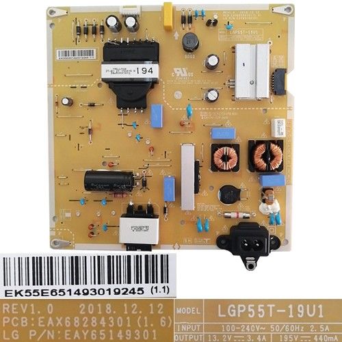 Fuente Alimentación REV1.0, EAX68284301(1.6), EAY65149301, LG 55UM7450PLA