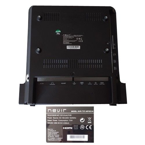 Carcasa trasera 770719111030929 NEVIR NVR-7707-40FHDZ-N