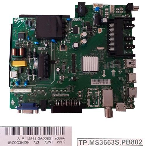 Placa Main TP.MS3663S.PB802, JE400D3HE2N Nevir NVR-7707-40FHDZ-N