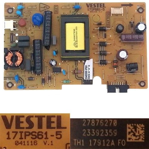 Fuente Alimentación VESTEL 17IPS61-5, 041116 V.1, 23392359, Telefunken TE24282S27ZXB