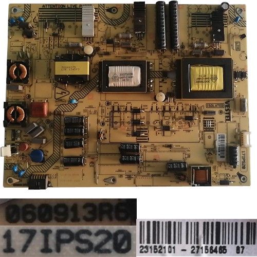 Fuente Alimentación Vestel 17IPS20, 060913R6, 23152101, Telefunken TE39182N25F1C10 UD-LED