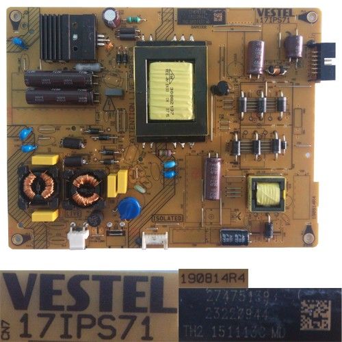 Fuente Alimentación VESTEL 17IPS71, 190814R4, 23220944, Telefunken TE32278B30CXD