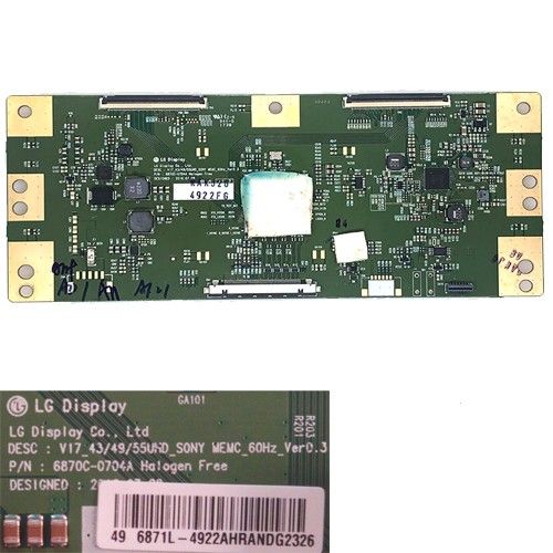 Placa TCon 6870C-0704A, 6871L-4922AHRANDG2326, SONY KD-49XF8096