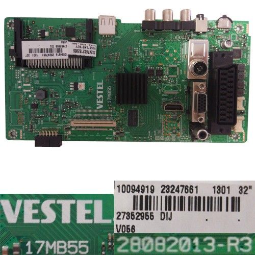 Placa Main Vestel 17MB55, 28082013-R3, 23247661, Telefunken TE32275B311T10D