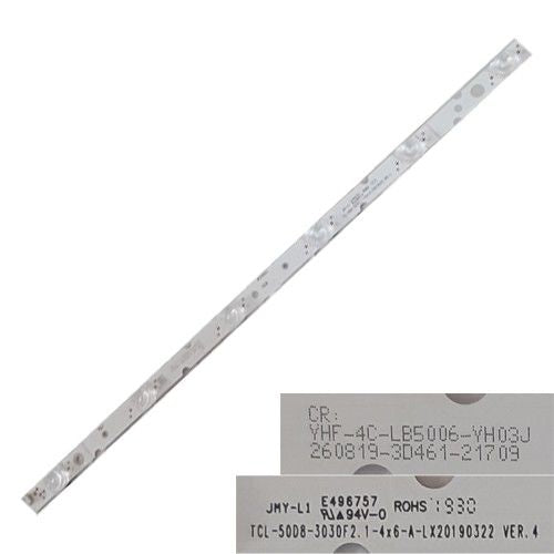 Tira 6 leds YHF-4C-LB5006-YH03J, 260819-3D461-21709 TCL 50EP680 (SWAP)