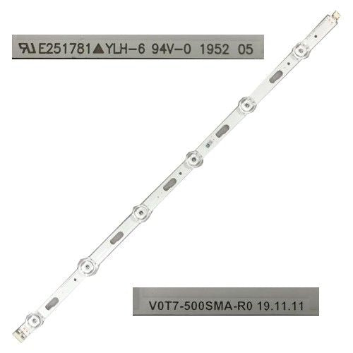 Tira 6 Leds Samsung UE50TU7170UXZT, E251781 YLH-6 94V-0 1952, V0T7-500SMA-R0