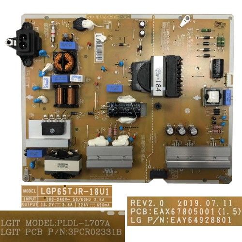 Fuente Alimentación LG 65UM7100PLA EAX67805001(1.5) EAY64928801