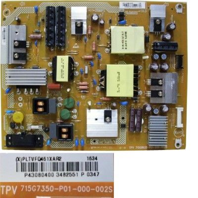 FUENTE ALIMENTACION PHILIPS 43PUH6101/88 tpv 715G7350-P01-000-002S, (X)PLTVFQ461XAR2