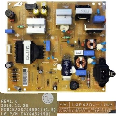 Fuente de Alimentacion LG EAX67209001 1.5 EAY64529501 LGP43DJ-17U1 LG 43UM7100PLA