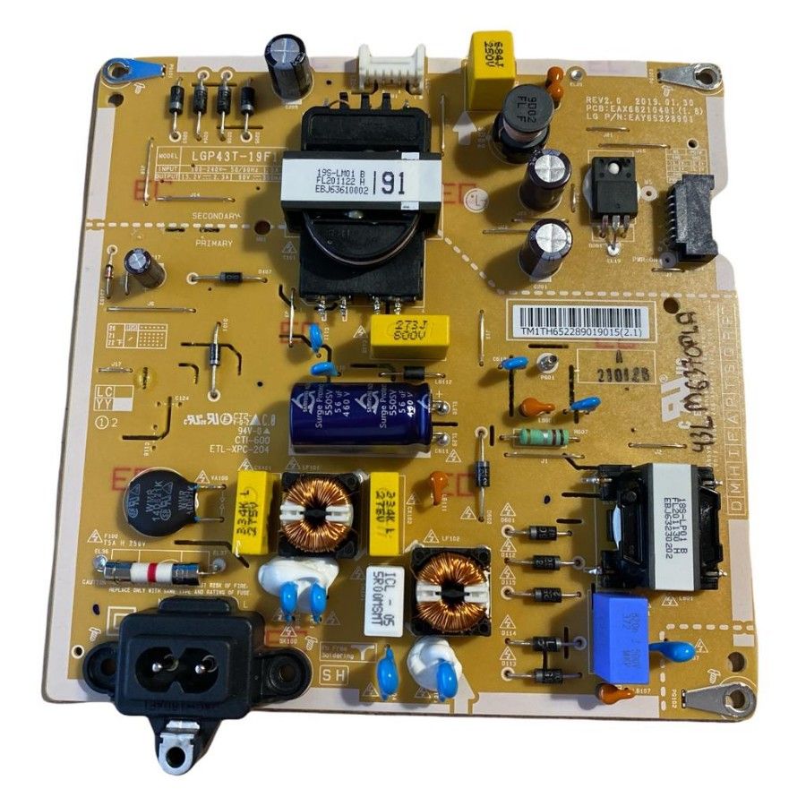 Fuente Alimentación EAX68210401(1.8) EAY65228901, LGP43T-19F1, LG 43LM6370PLA