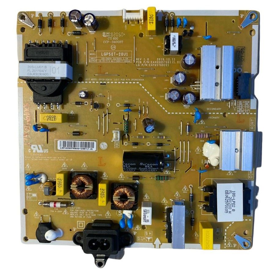 Fuente Alimentación LG 50UP75006LF EAX69057001(1.9) EAY65769221 REV 1.0