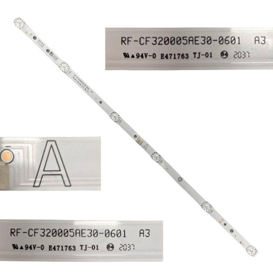 Tira 6 leds JVC LT-32VH3905 TYPE A RF-CF320005AE30-0601 E471763 swap / de desmontaje