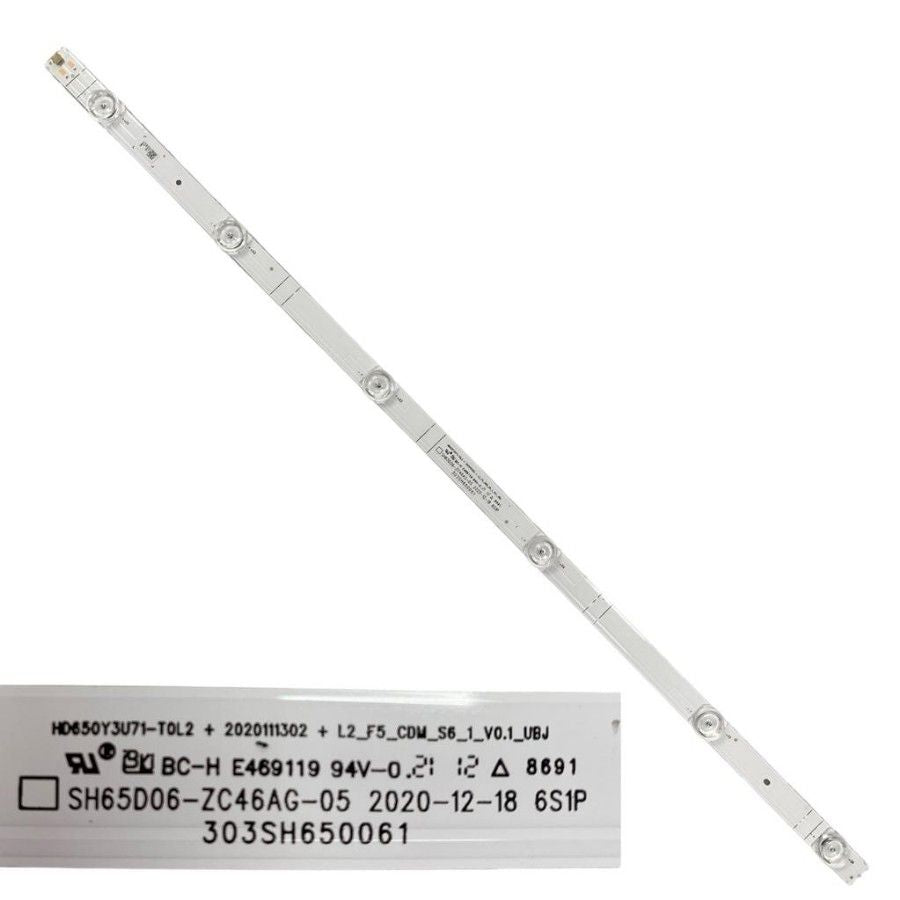Tira 6 leds Hisense 65A76GQ 303SH650061 SH65D06-ZC46AG-05 swap de desmontaje