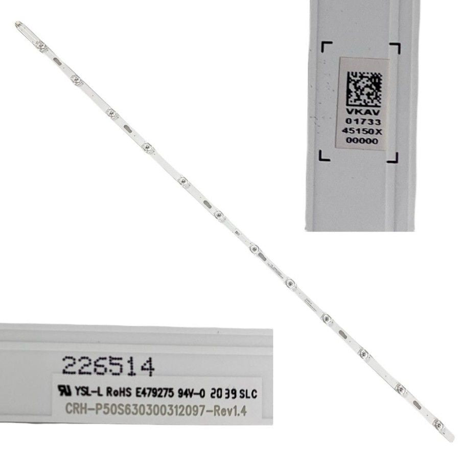 Tira 12 Leds Samsung UE50AU8005K BN96-45150X CRH-P50S630300312097-Rev1.4 swap de desmontaje