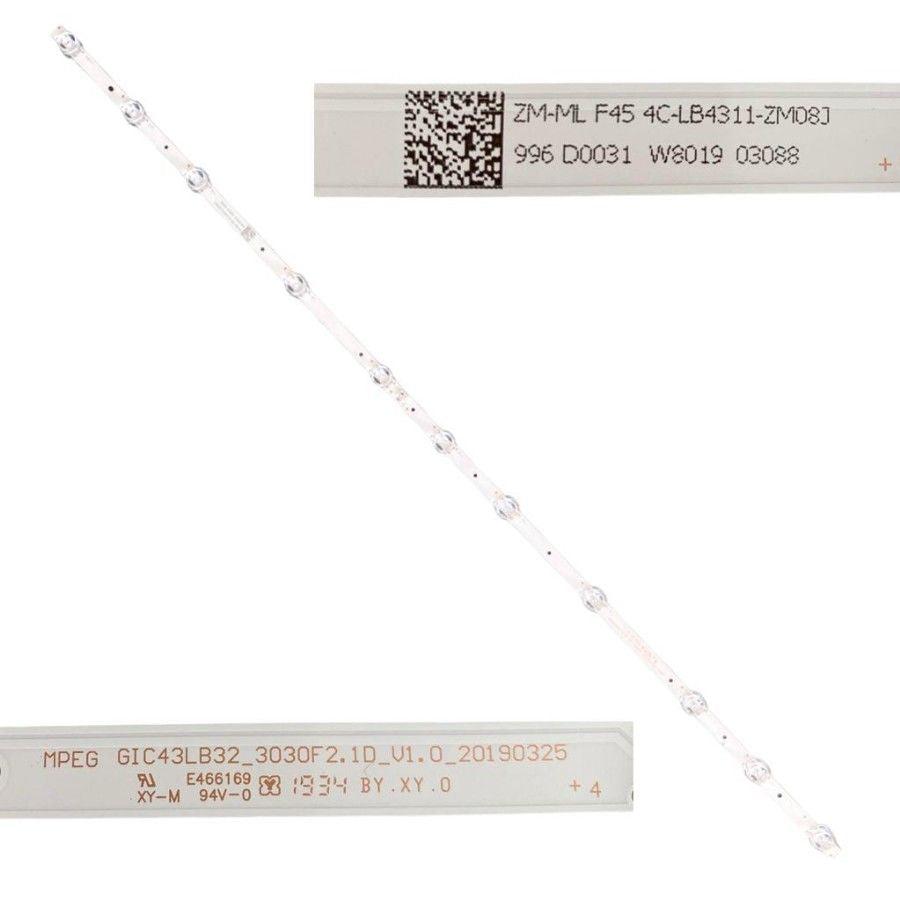 Tira 11 Leds TCL 43DP600 GIC43LB32_3030F2.1D_V1.0_20190325 swap de desmontaje