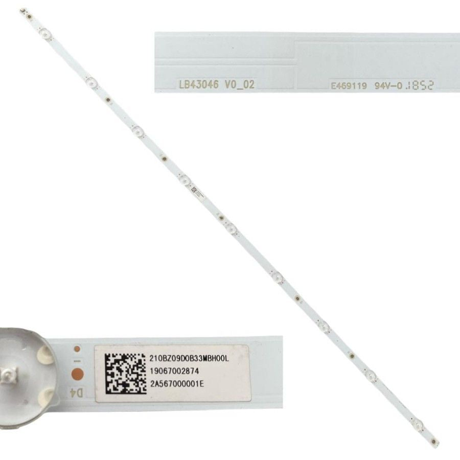 Tira 9 leds PHILIPS 43PFS5823/12 LB43046 V0_02 2A567000001E swap de desmontaje