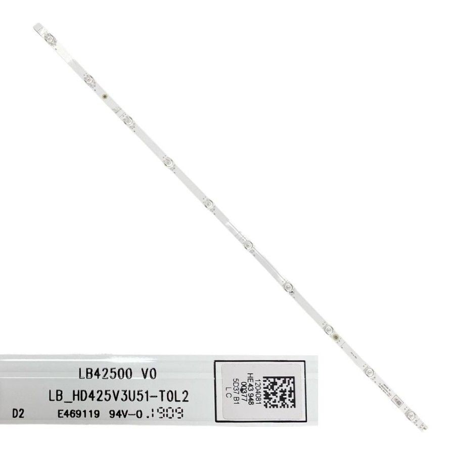 Tira 10 leds Hisense H43B7500 LB42500 V0 LB_HJD425V3U51-TOL2 swap de desmontaje