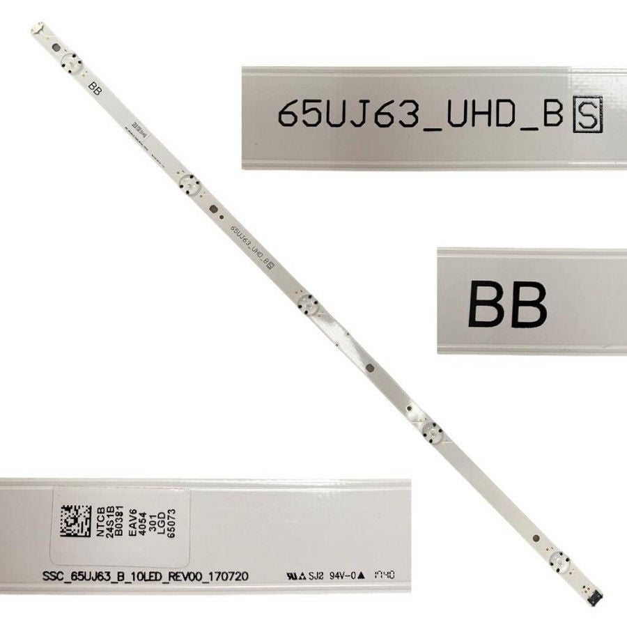 Tira 5 leds LG 65UJ630V 65UJ63_UHD_B S BB SSC_65UJ63_B_10LED_REV00_170720