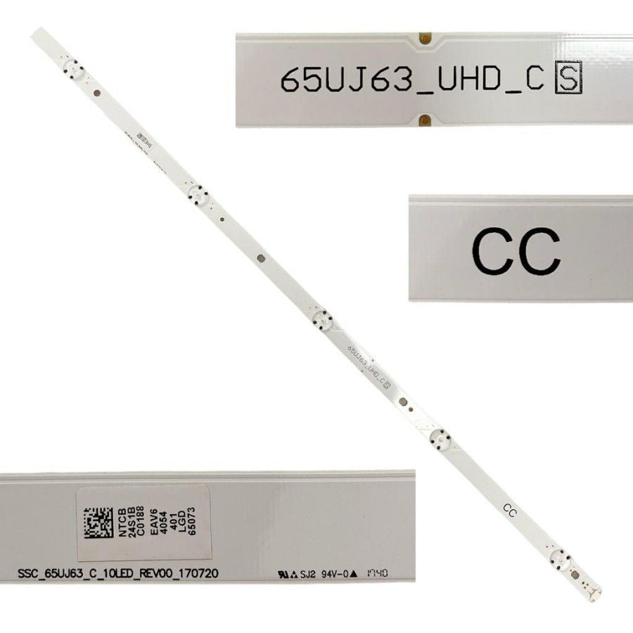 Tira 5 leds LG 65UJ630V 65UJ63_UHD_C S CC SSC_65UJ63_C_10LED_REV00_170720