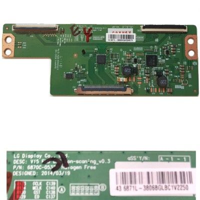 Placa T-Con LG 43LF540V 6870C-0532A  LG 43LF510V, LG 43LJ500V...