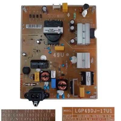 Fuente de Alimentación LG EAX67189201 (1.6) EAY64511101  LGP49DJ-17U1, LG 49UK6470PLC