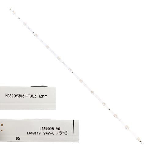 Tira 12 leds Hisense H50BE7400 HD500V3U51-TAL2-12mm LB50098 V0 E469119 swap