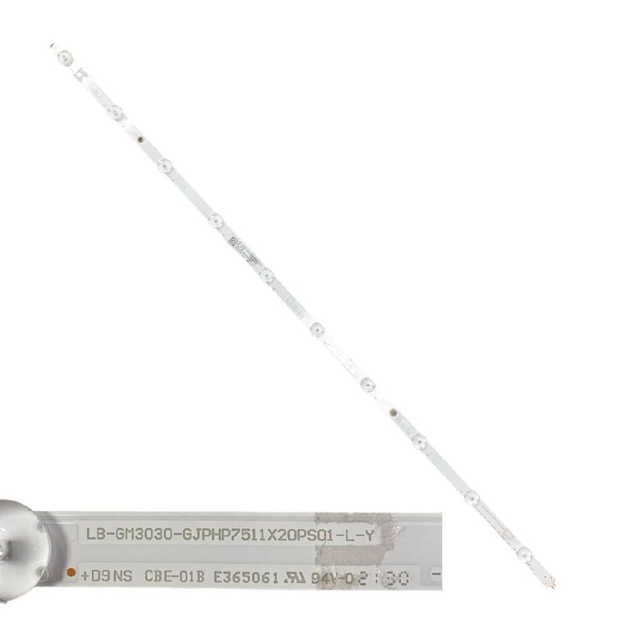 Tira 10 Leds Philips 75PUS8506/12 LB-GM3030-GJPHP7511X20PS01-L-Y TYPE-L swap / de desmontaje