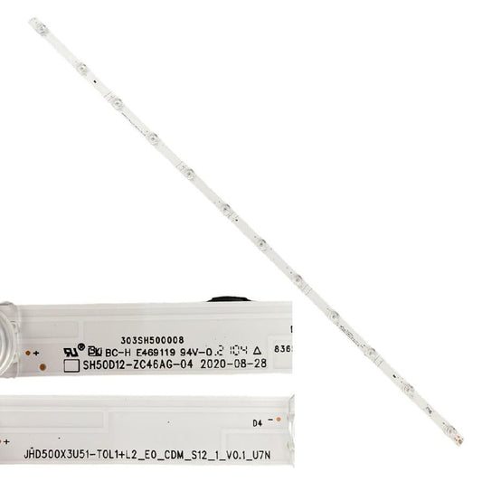 Tira 12 leds HISENSE 50E76GQ JHD500X3U51-T0L1 SH50D12-ZC46AG-04 303SH500008  swap de desontaje