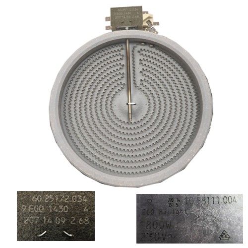 Resistencia Vitroceramica BEKO 64402E, 60.25172.034, 10.58111.04, 1800W 20 cms