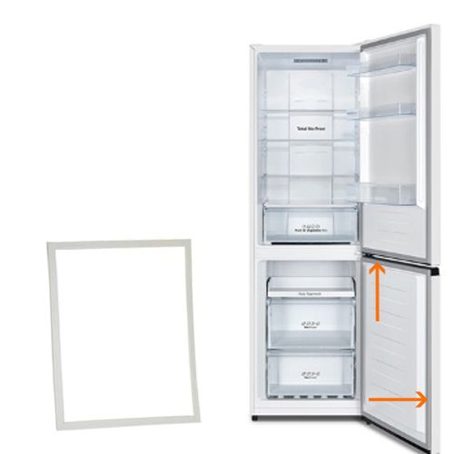 Burlete Puerta Congelador Hisense RB390N4AW1, NUEVA. Alto: 56 cms, Ancho:75  cms