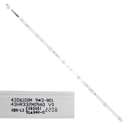 Tira 9 leds Hisense L43M7-FVEU 43D6100M 4C-LB430T-HRH swap de desmontaje