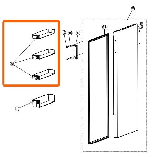 Balda Puerta Frigorífico Hisense RL313D4AW1 NUEVA