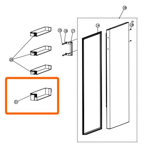 Balda Botellero Grande Puerta Frigorífico Hisense RL313D4AW1 NUEVA